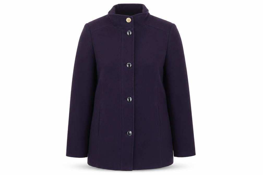 Marks & Spencer Women’s Purple Wool Blend Mid-Length Coat Size 14
