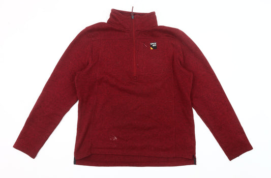 Sprayway Mens Red L Fleece Pullover Sweatshirt 1/2 Zip Outdoor