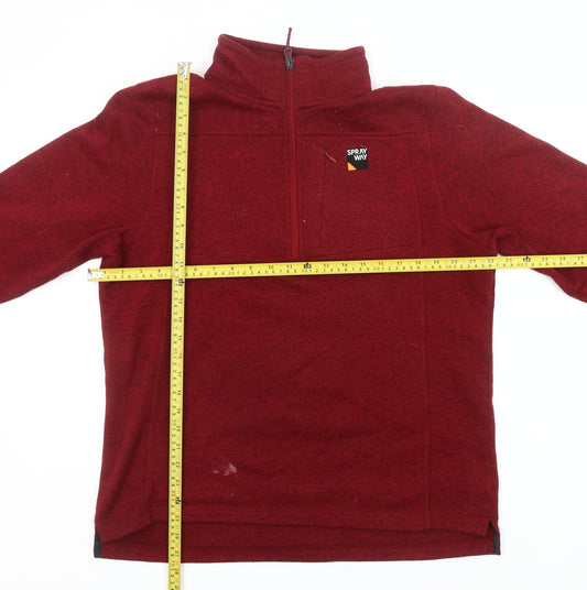 Sprayway Mens Red L Fleece Pullover Sweatshirt 1/2 Zip Outdoor