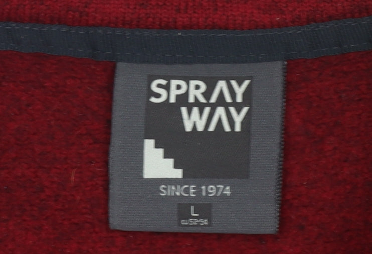 Sprayway Mens Red L Fleece Pullover Sweatshirt 1/2 Zip Outdoor