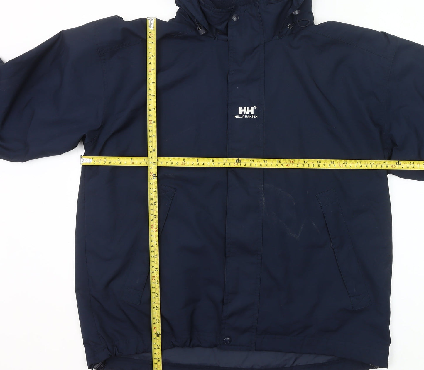 Helly Hansen Men’s Blue Waterproof Rain Jacket M Hooded Outdoor Coat