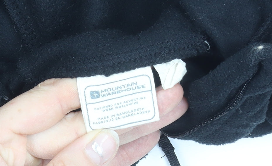 Mountain Warehouse Girls Black Fleece Hoodie 9-10 Years Pullover 1/2 Zip