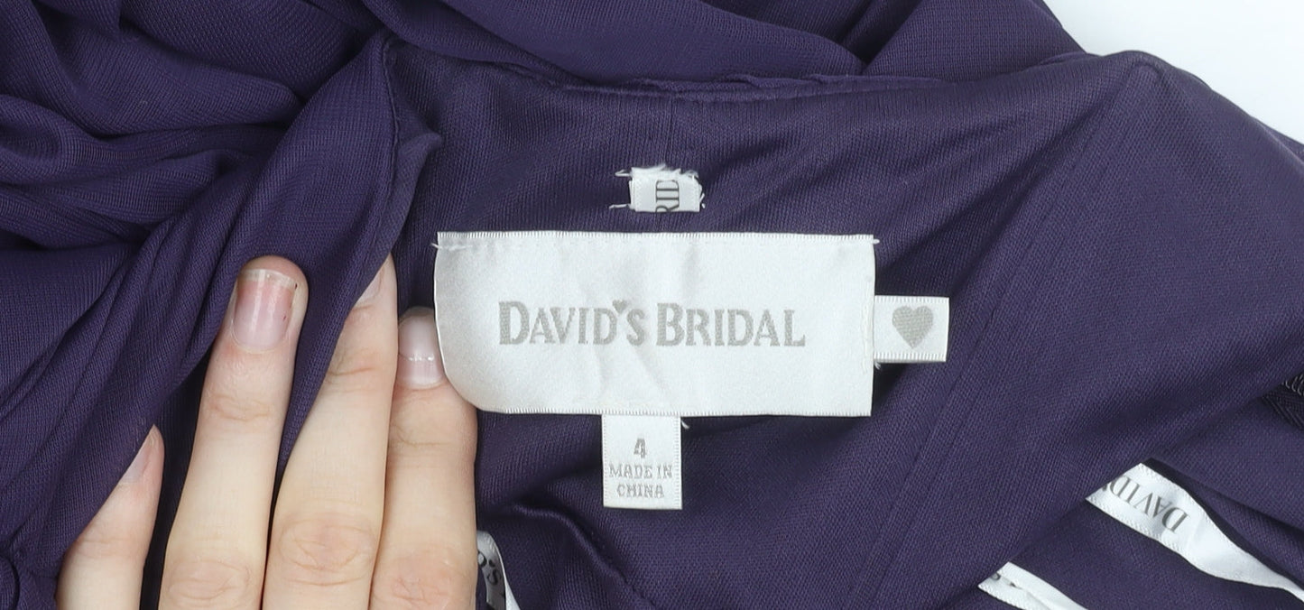 David's Bridal Women Purple Strapless Evening Dress Size 8