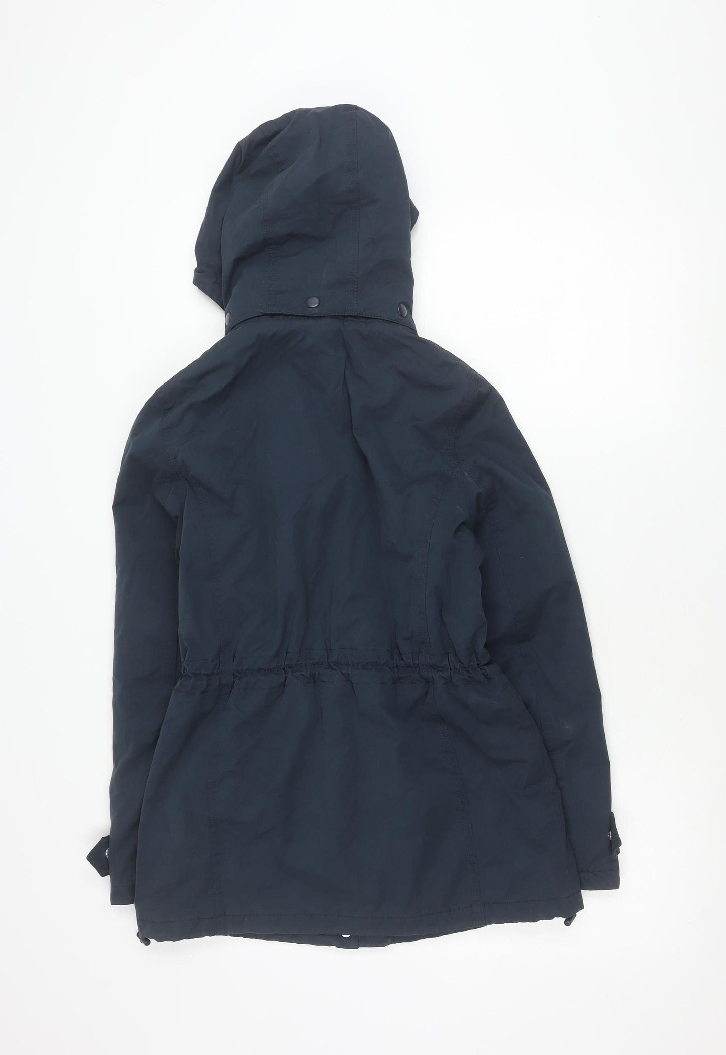 Jack Wills Womens Blue Parka Jacket Size 8 Hooded Cotton Blend