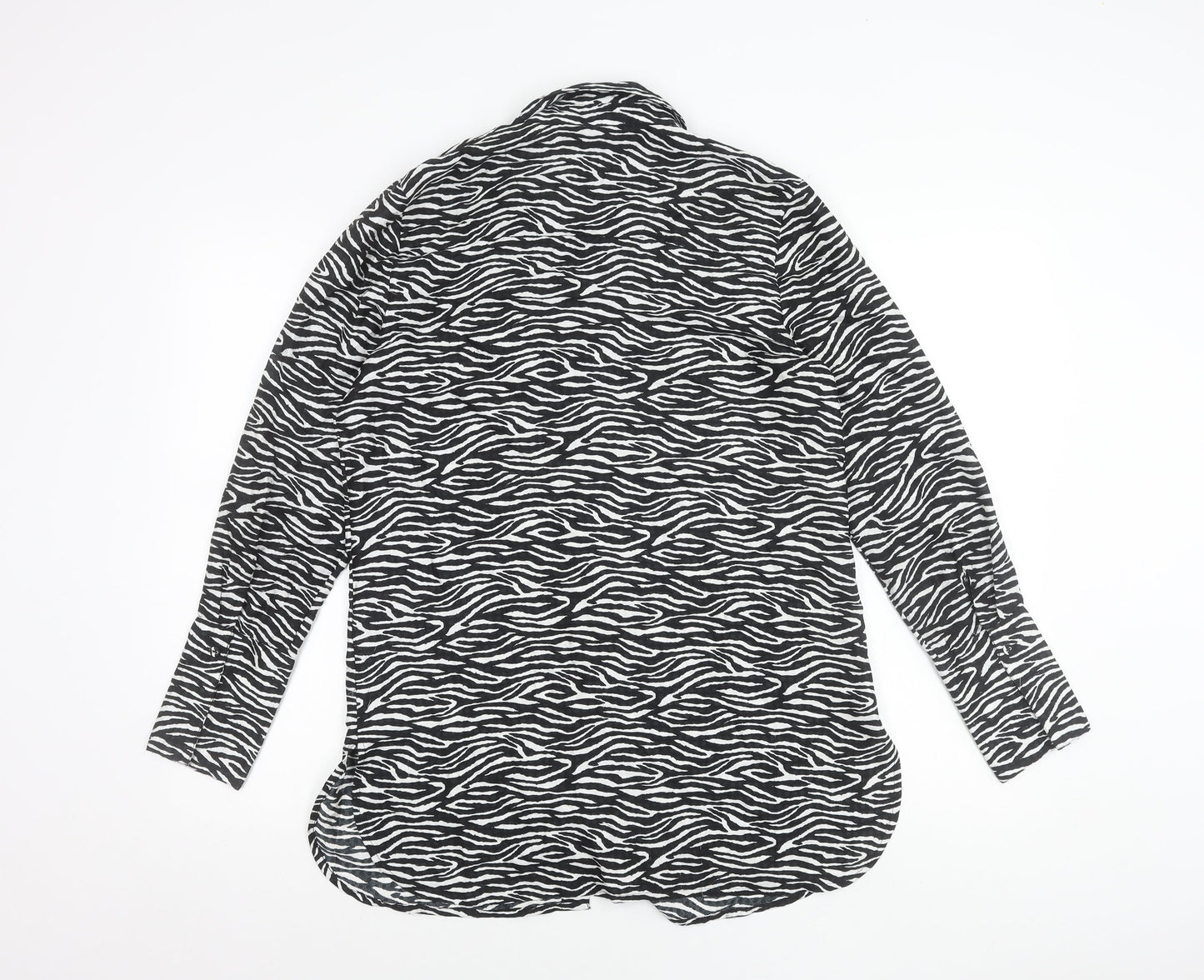 Marks and Spencer Per Una Women’s Black Animal Print Button-Up Shirt Size 10