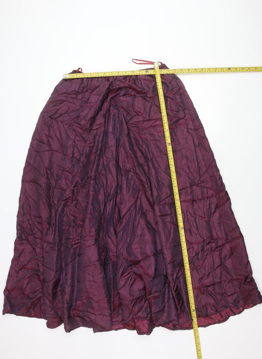 Dorin Frankfurt Womens Purple Midi A-Line Skirt Size 10 Viscose