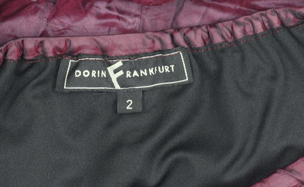 Dorin Frankfurt Womens Purple Midi A-Line Skirt Size 10 Viscose