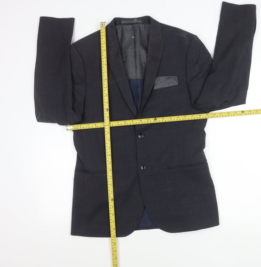 Marks and Spencer Men's Grey Wool Blend Blazer Jacket 38in M