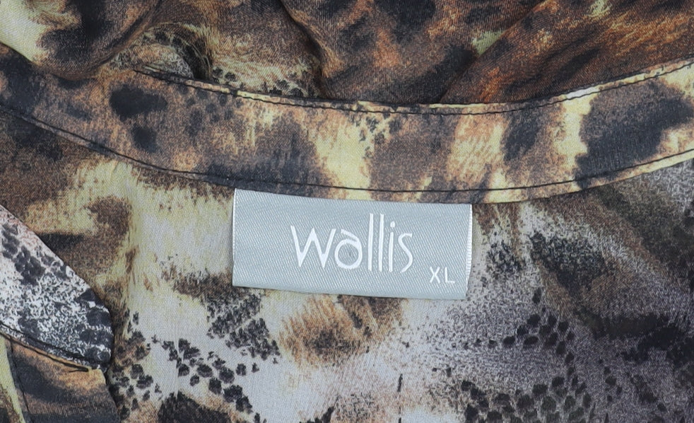 Wallis Womens Multicoloured Animal Print Chiffon Blouse XL