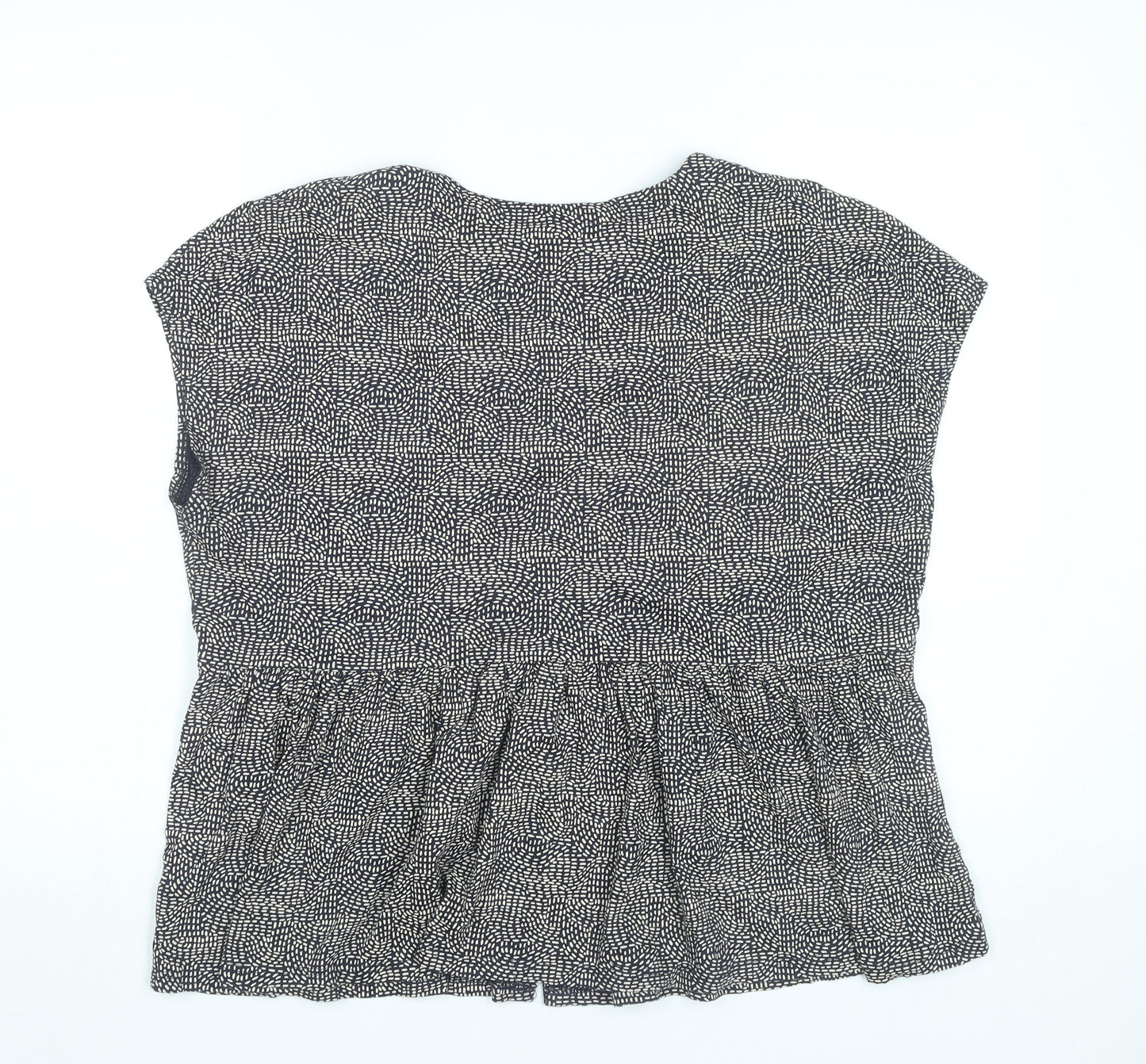 Next Women’s Black Geometric Cotton Tunic Blouse UK 16