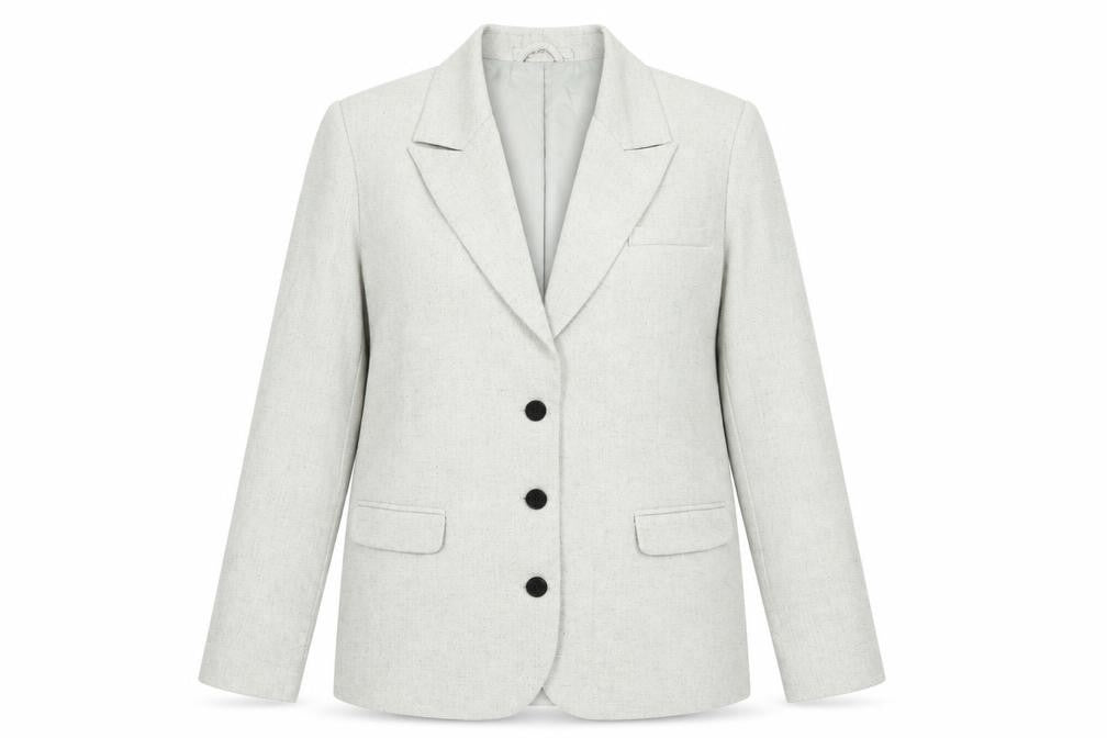 Nasty Gal Women Beige Wool Blend Blazer Jacket UK 10 Business Formal
