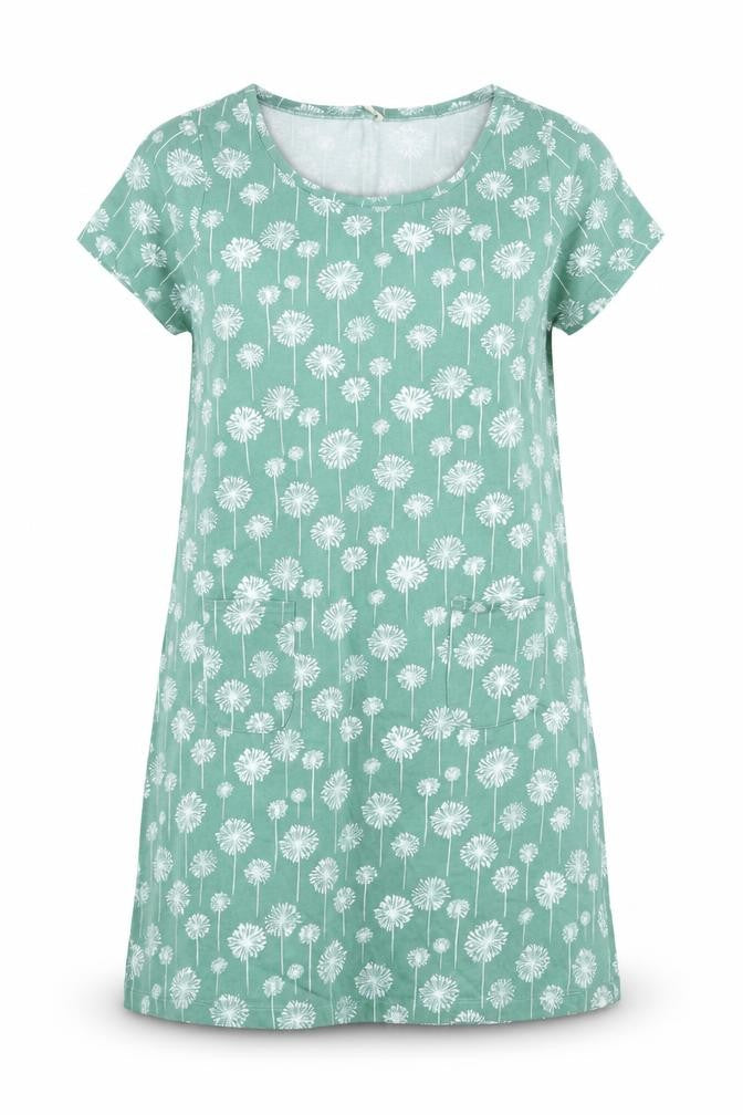 SCOUT Womens Green Floral Cotton Shift Dress S Knee Length