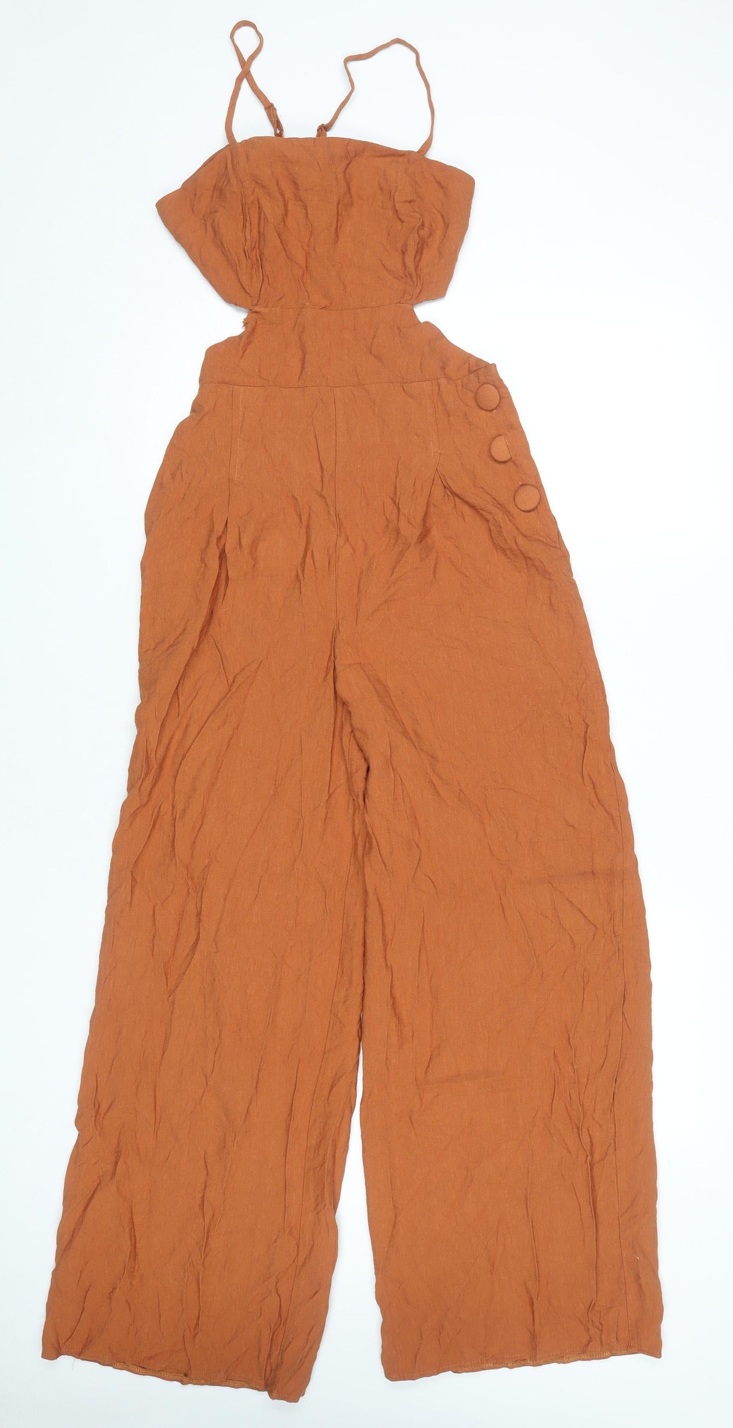 ASOS Women’s Brown Jumpsuit UK 10 Wide-Leg Sleeveless Summer Outfit