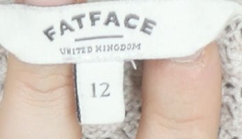 FatFace Women’s Beige Tunic Jumper Size 12 Long Sleeve Knit