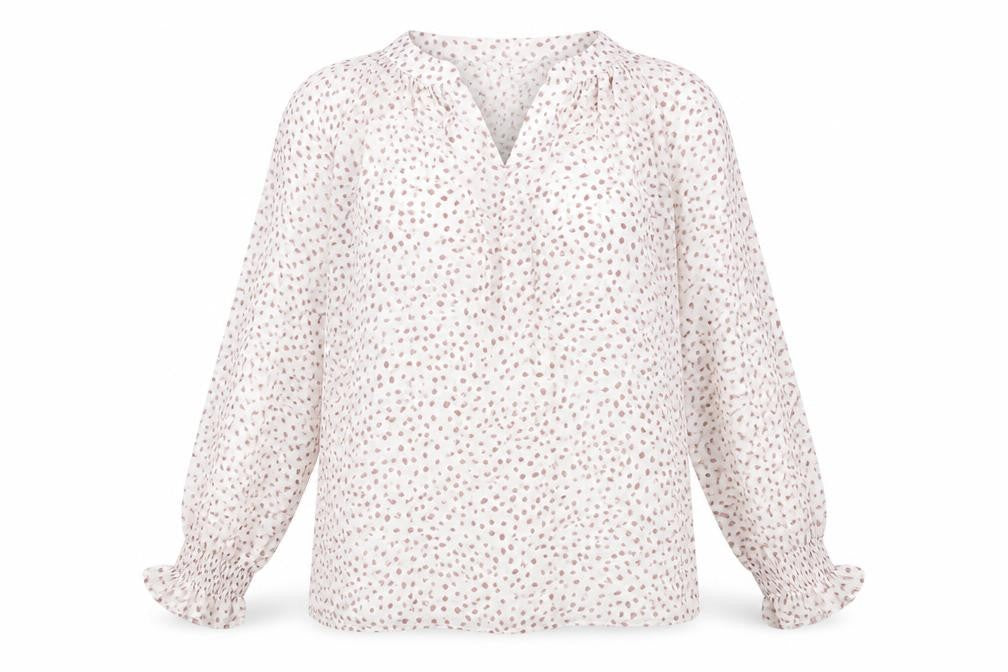 New Look Women’s Pink Polka Dot Long Sleeve Chiffon Blouse UK 12