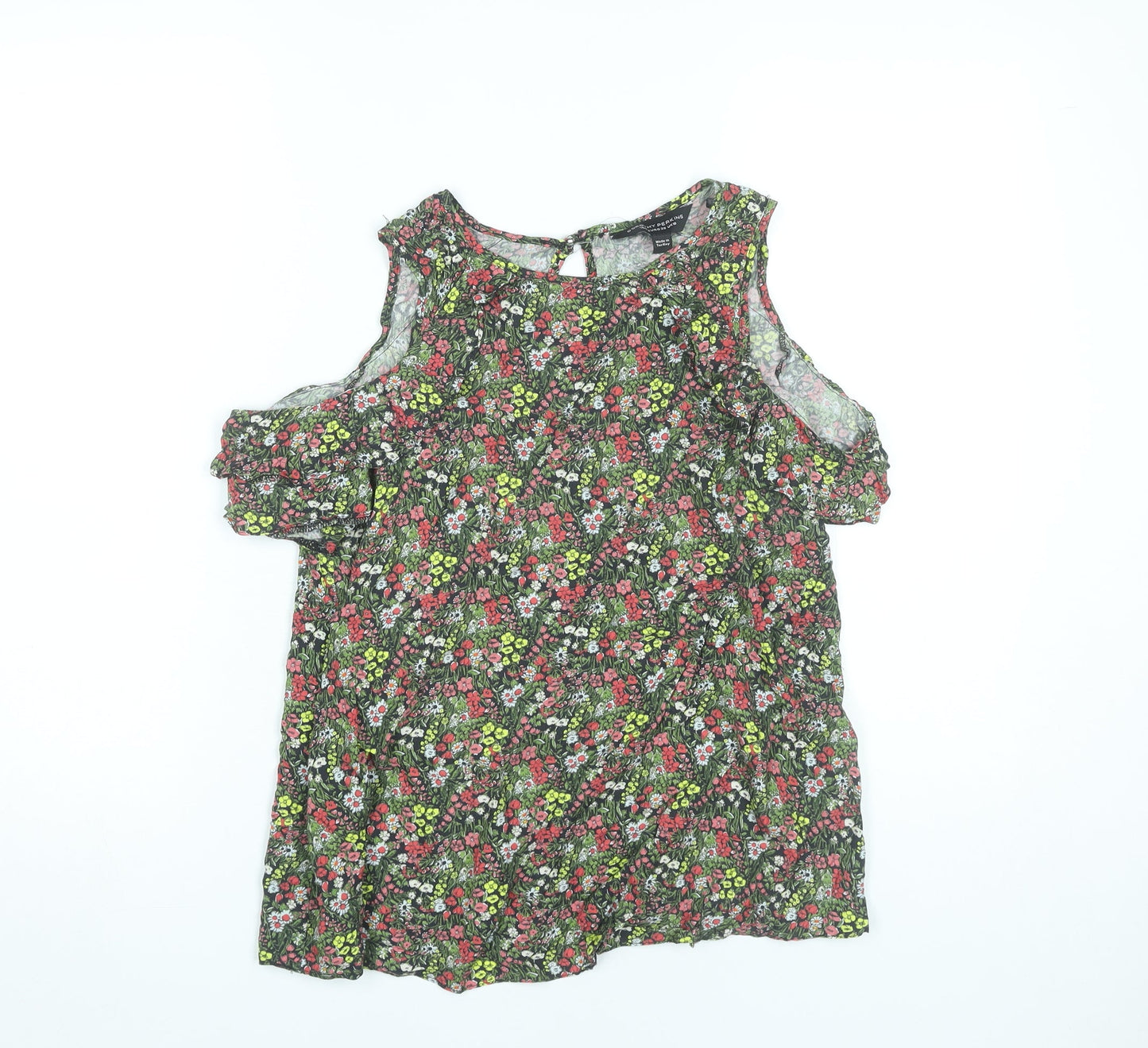 Dorothy Perkins Women’s Multicoloured Floral Cold Shoulder Blouse UK 10