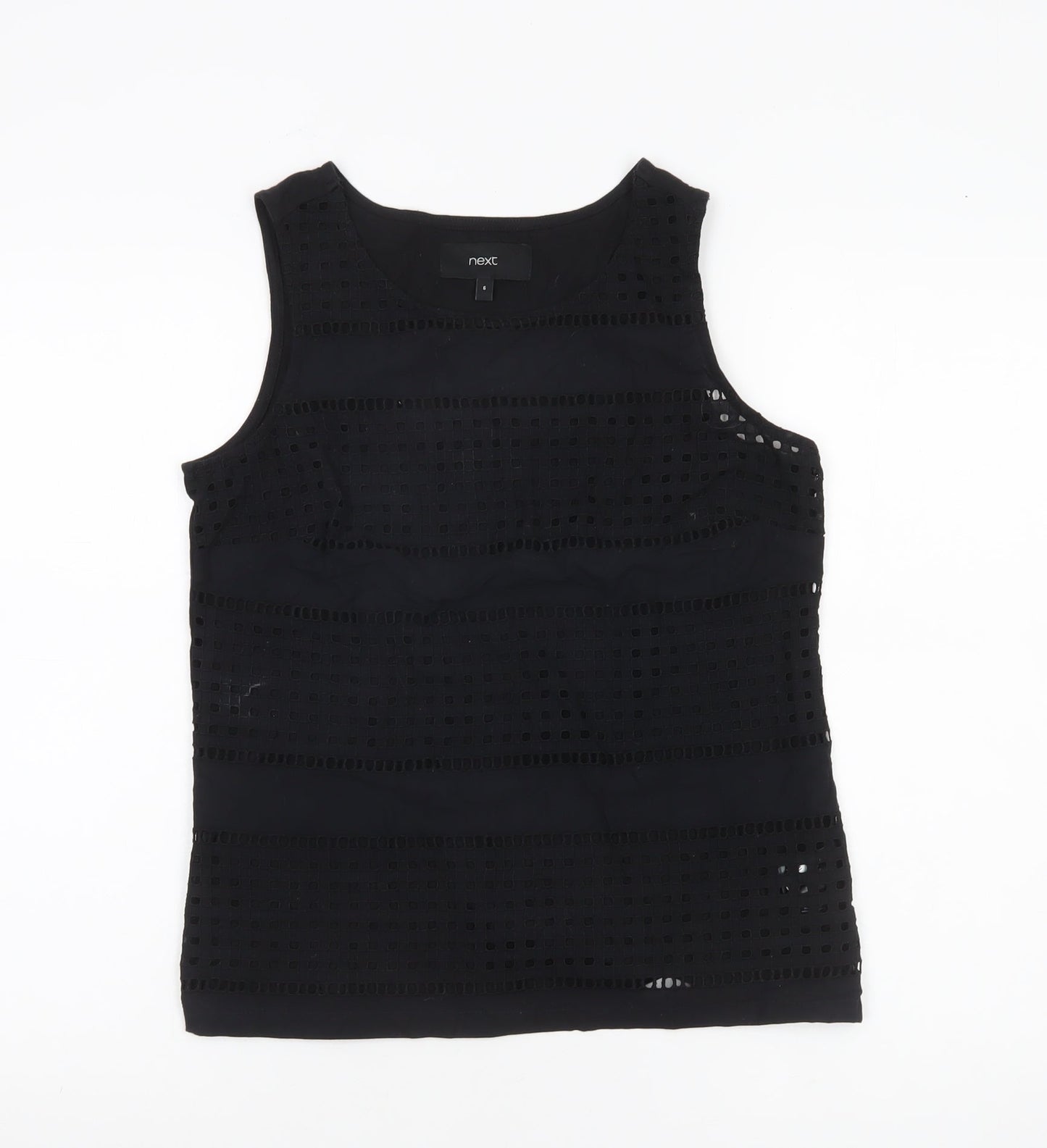 Next Women’s Black Cotton Crochet Tank Top Size 6