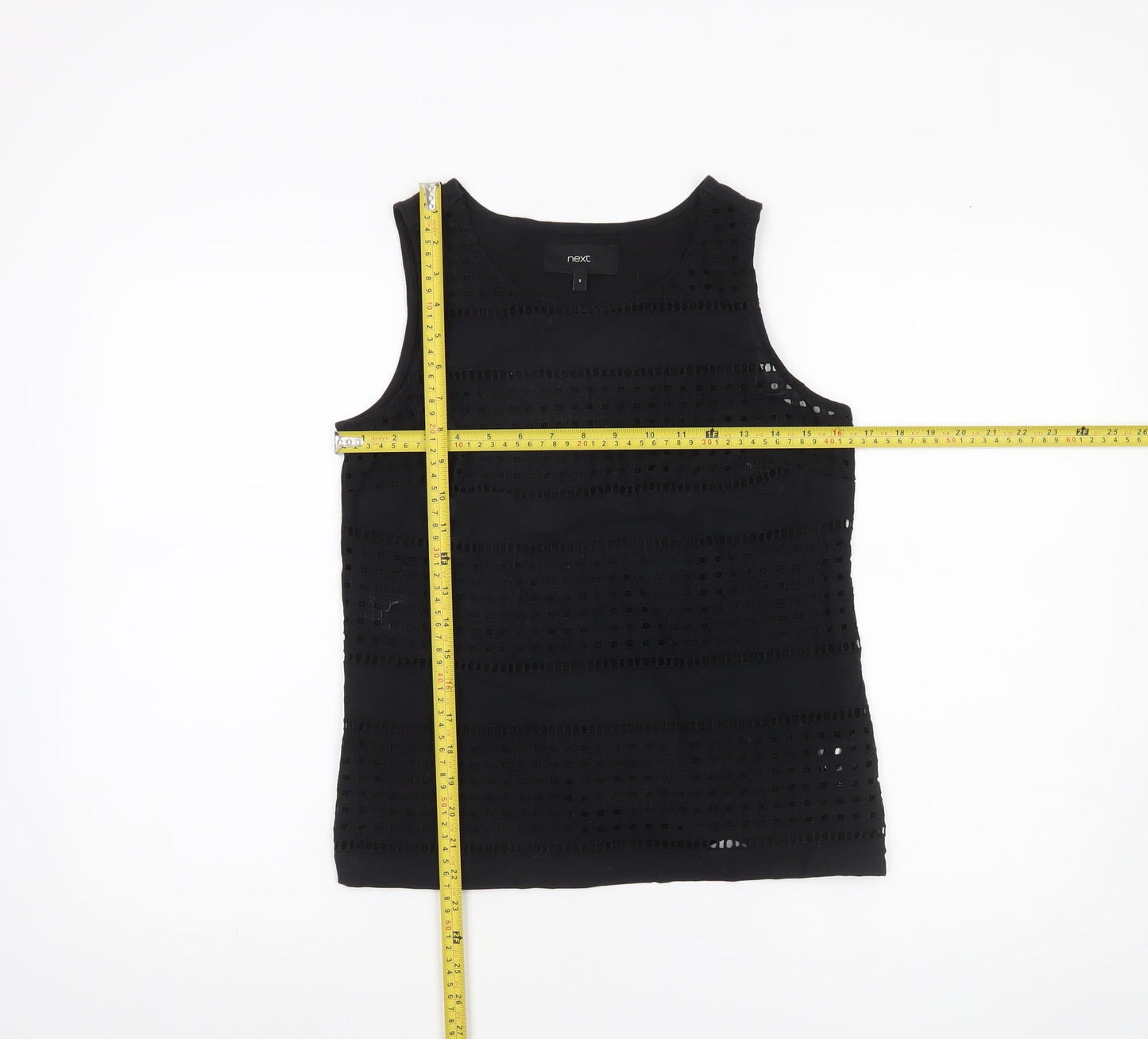 Next Women’s Black Cotton Crochet Tank Top Size 6