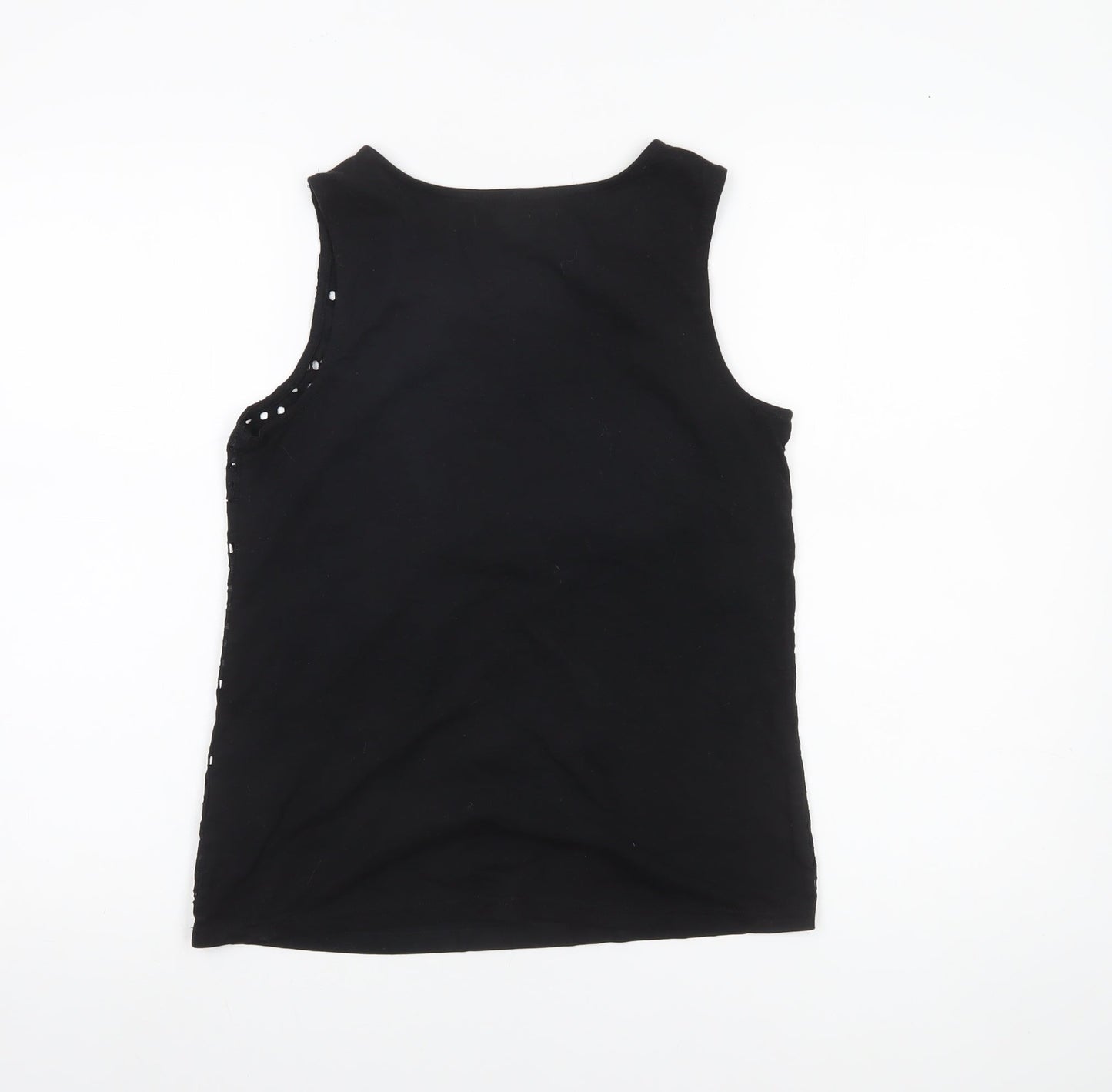 Next Women’s Black Cotton Crochet Tank Top Size 6
