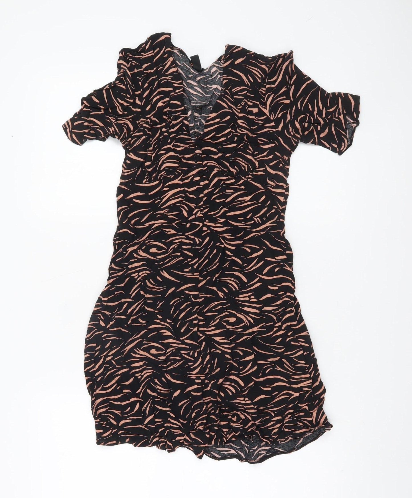 Nobody's Child Women's Black Animal Print Short Bodycon Dress Size 8