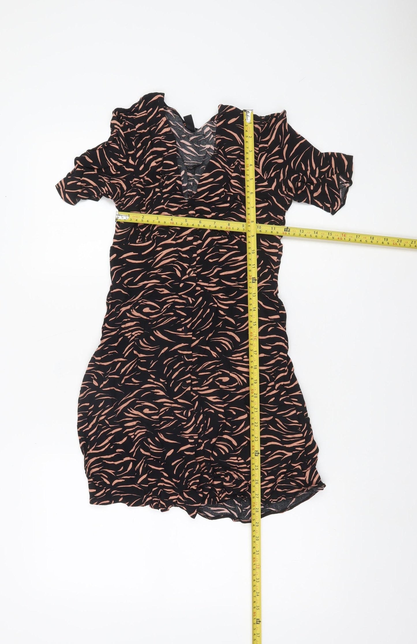Nobody's Child Women's Black Animal Print Short Bodycon Dress Size 8