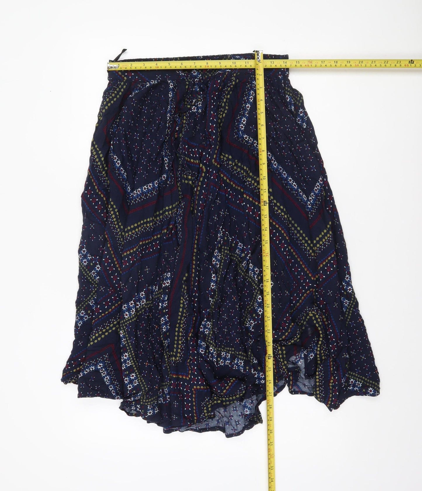 Marks and Spencer Womens Navy Multicoloured Size 10 Peasant Skirt