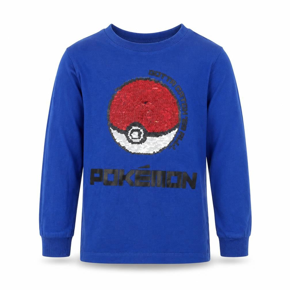 Next Boys Blue Pokémon Sequin Long Sleeve T-Shirt 5 Years