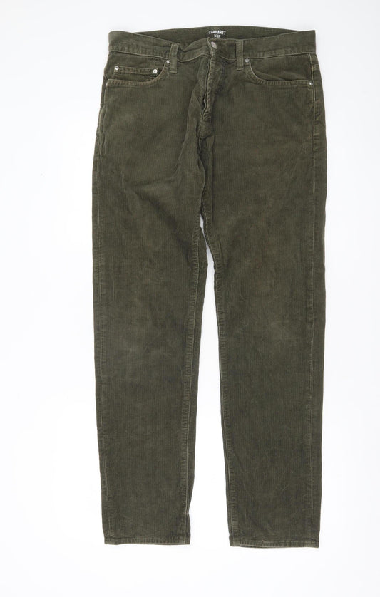 Carhartt WIP Mens Green Corduroy Klondike Trousers 32x32 Regular Fit