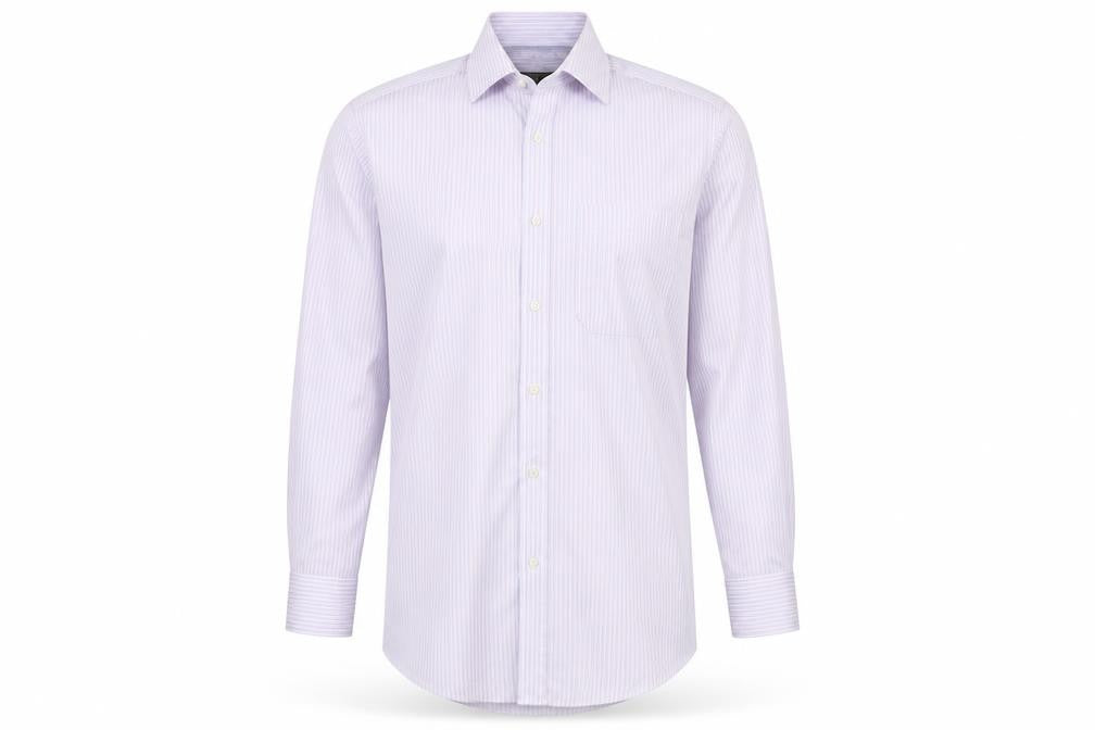 Marks and Spencer Men's Multicoloured 14.5 Regular Fit Striped Button-Up Shirt