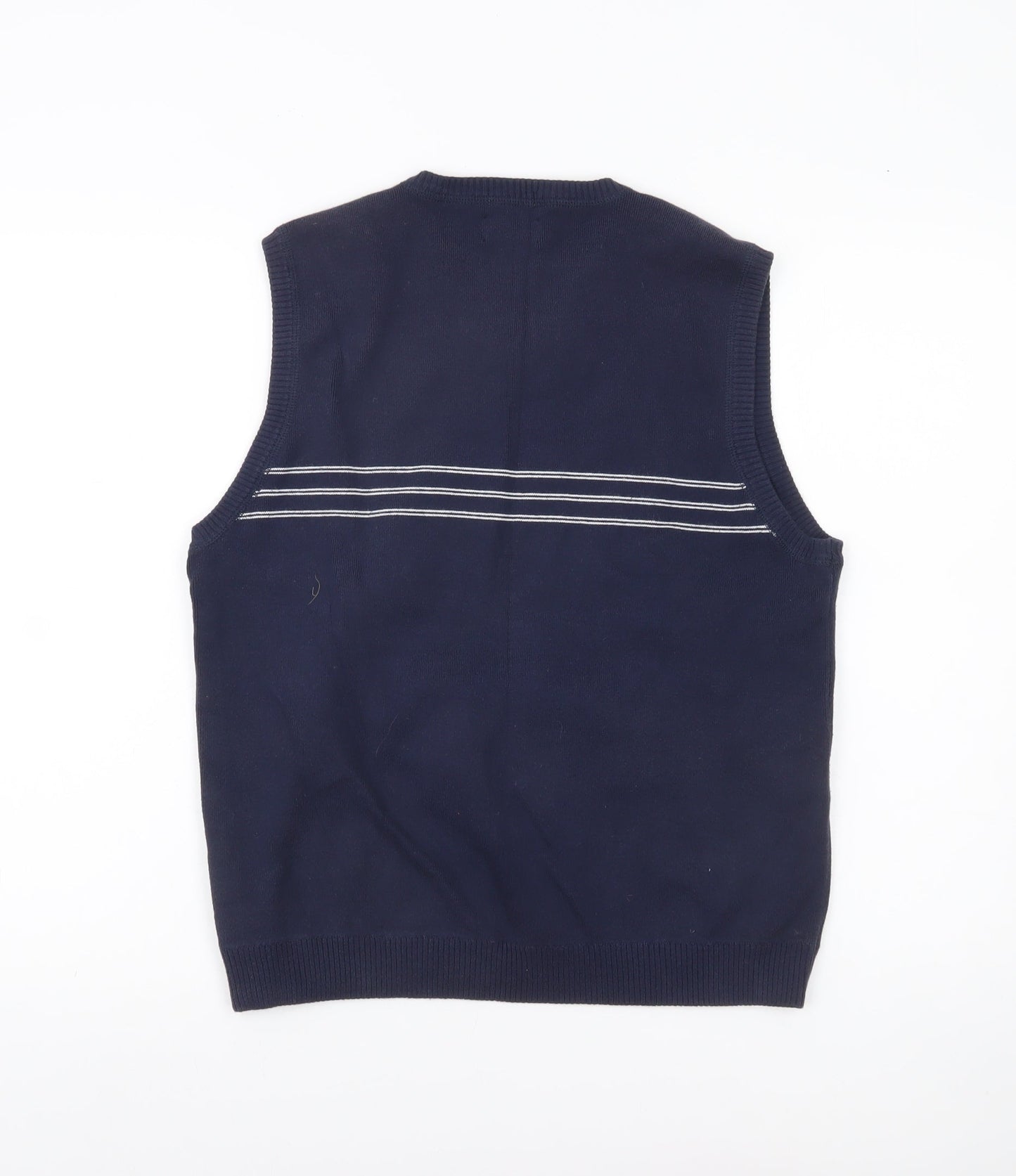 Adidas Men’s Blue V-Neck Sleeveless Vest Jumper Size M Cotton Blend