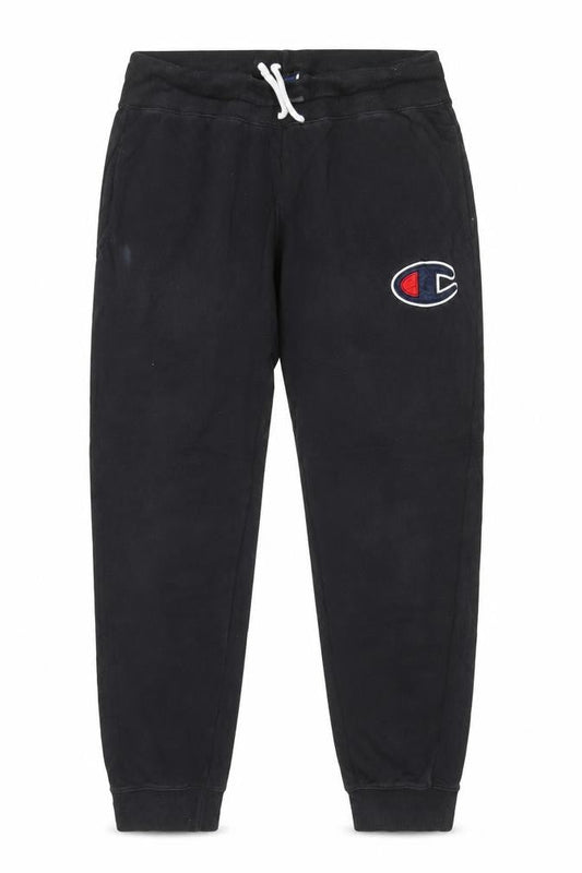 Champion Men’s Black Jogger Sweatpants L Regular Fit Logo Sportswear