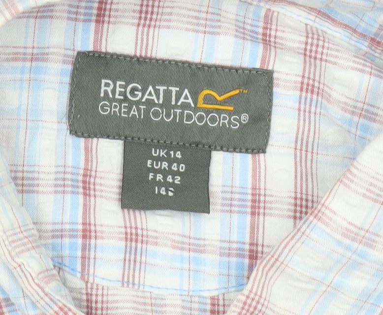 Regatta Women’s Checked Button-Up Short Sleeve Cotton Shirt UK14