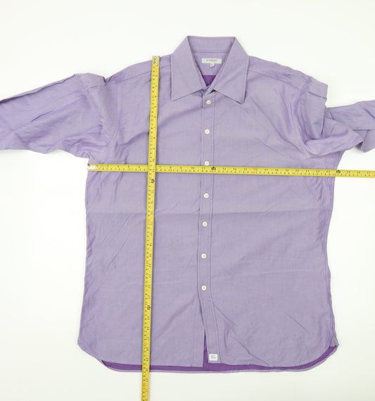 Burberry Men’s Purple Striped Cotton Dress Shirt 16.5 42cm