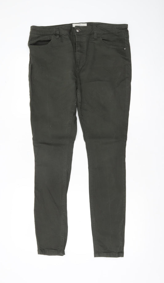 Fat Face Women’s Green Skye Skinny Jeans Size 14 Long Slim Fit