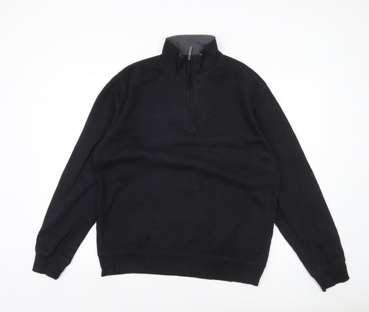 Van Heusen Men’s Black M 1/4 Zip High Neck Sweatshirt
