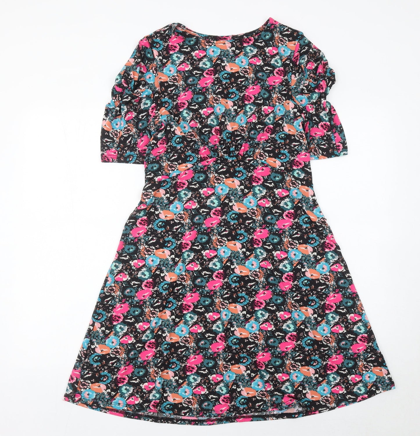 Next Women’s Multicoloured Floral A-Line Knee Length Dress Size 10