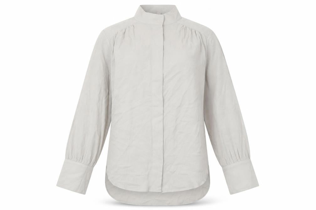 H&M Womens Grey XS Long Sleeve High Neck Blouse Polyester