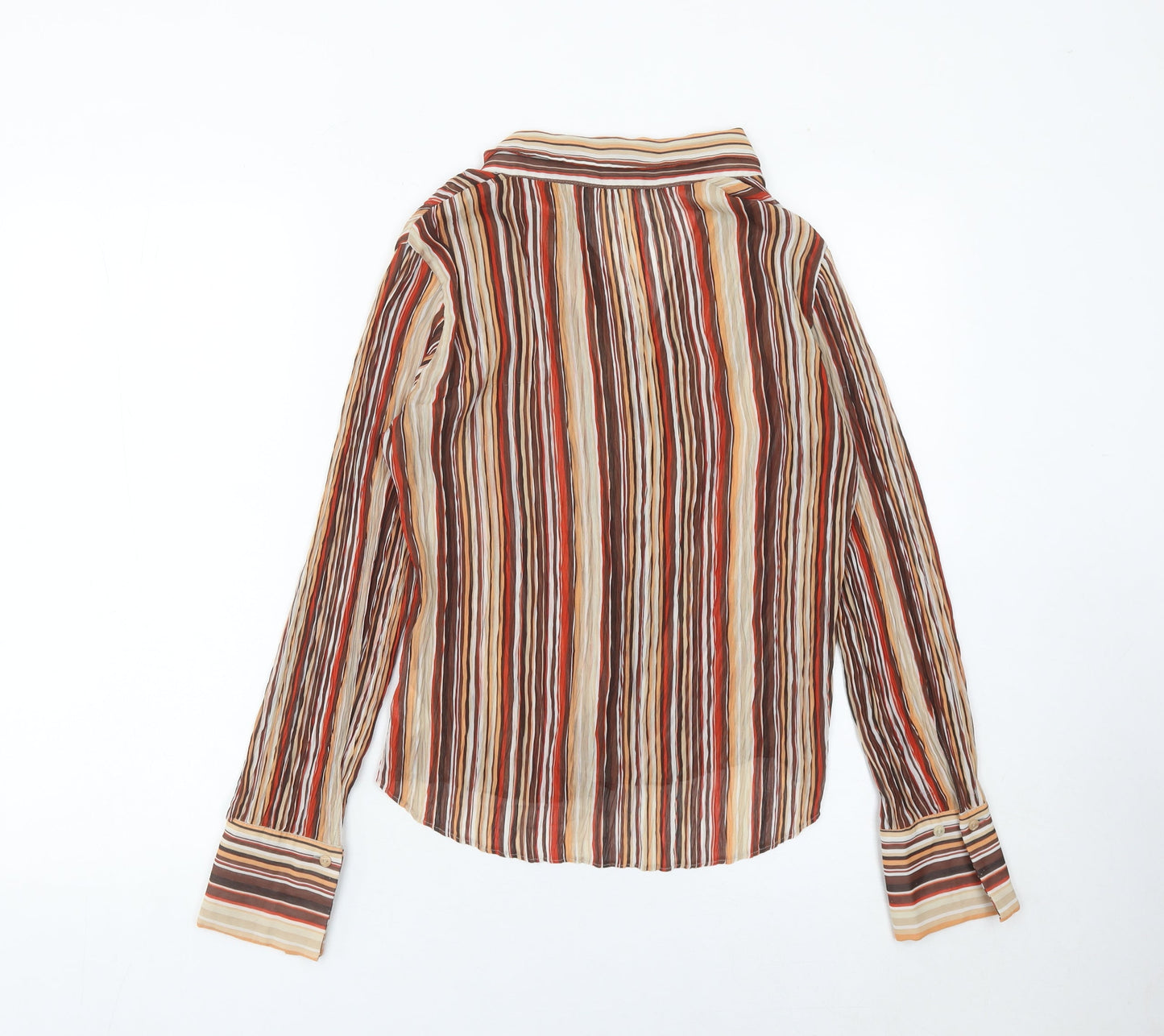 Marks and Spencer Women’s Multicoloured Striped Button-Up Shirt UK 12