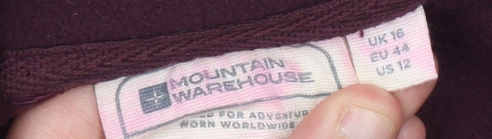 Mountain Warehouse Women’s Burgundy Fleece Hoodie UK 16 1/2 Zip Drawstring