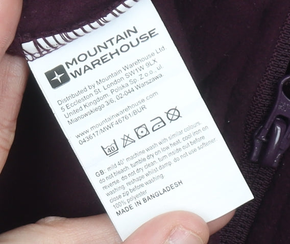 Mountain Warehouse Women’s Burgundy Fleece Hoodie UK 16 1/2 Zip Drawstring