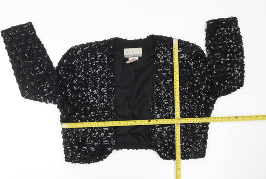 Linea Privata Girls Black Sequin Shrug Long Sleeve Party Cardigan Size 15Y