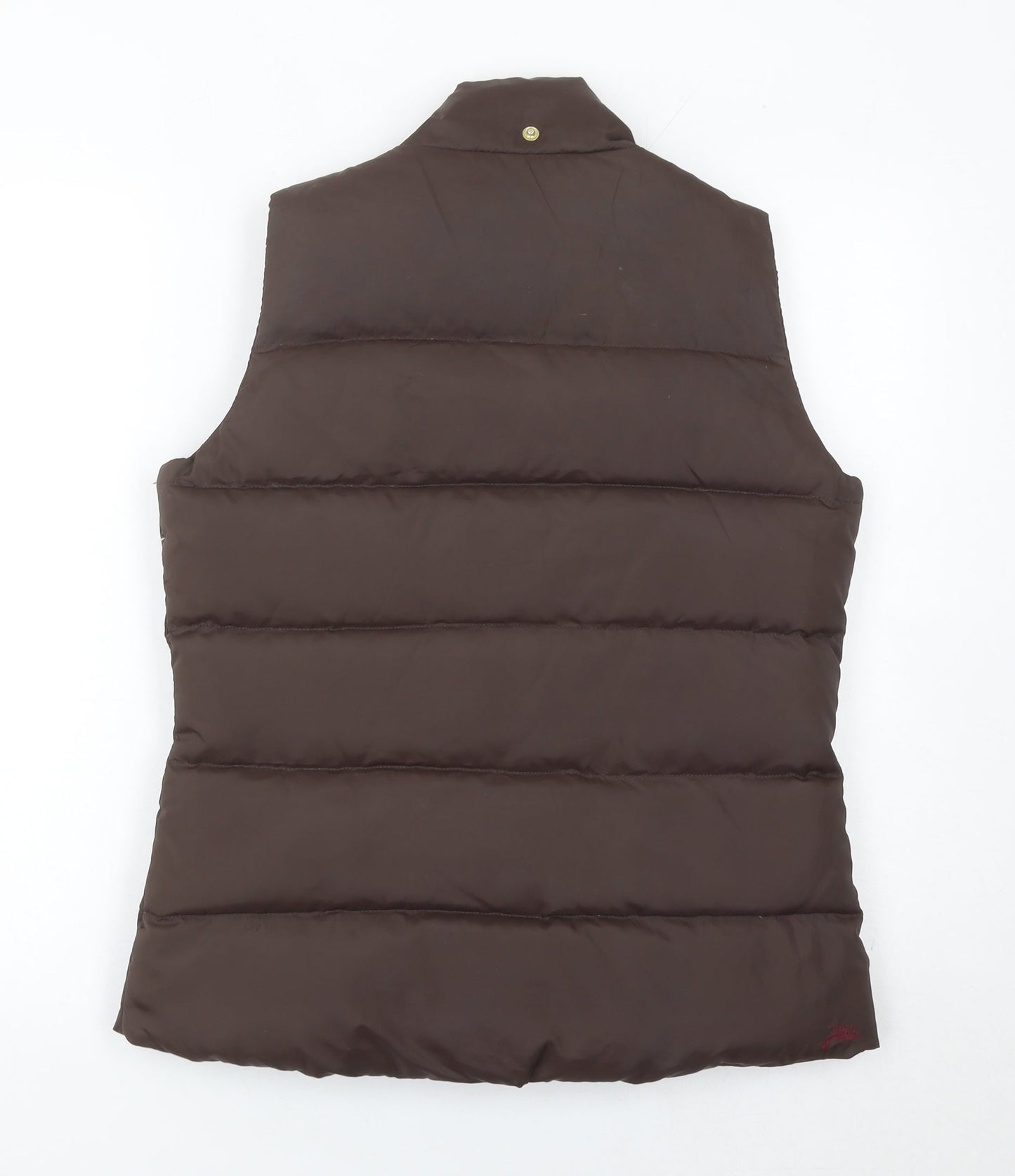 Joules Women’s Brown Puffer Waistcoat Size 12 Quilted Down Gilet