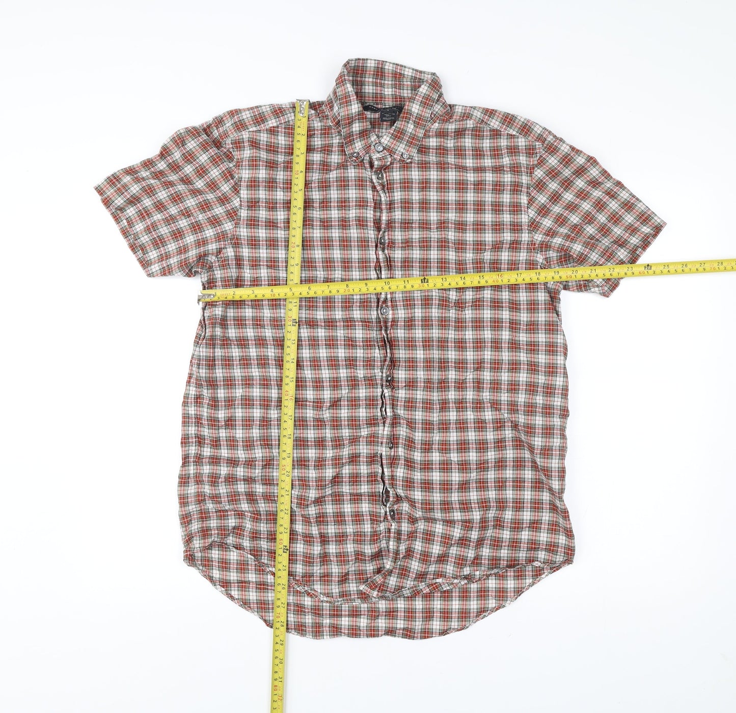 Marc by Marc Jacobs Mens Red Classic Fit Check Cotton Shirt L