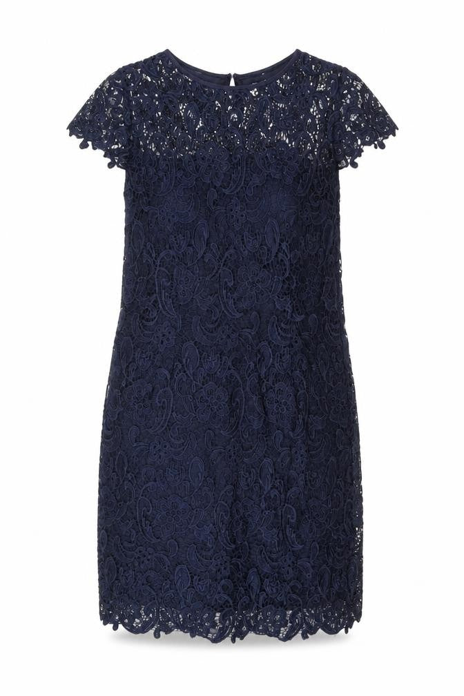 Stenay Women Blue Lace Sheath Cocktail Dress Size 12