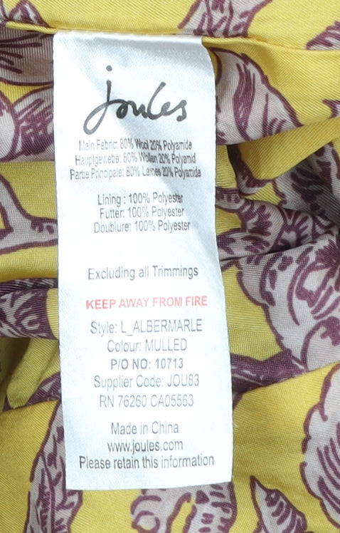 Joules Women’s Purple Wool Blend Pea Coat Size 12 Mid-Length