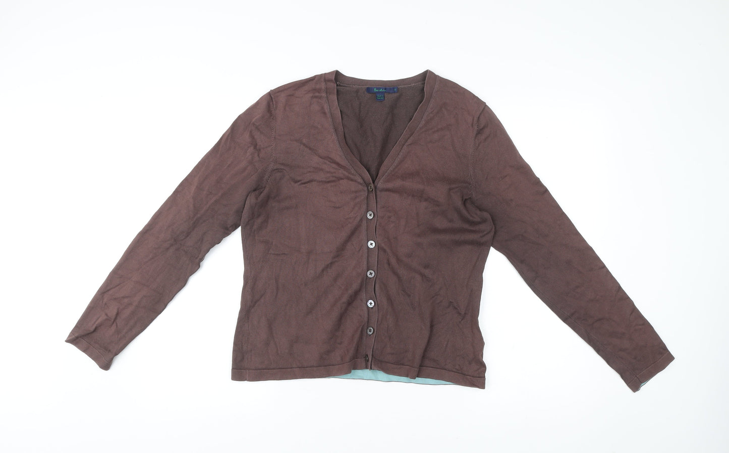 Boden Women's Brown V-Neck Cardigan Size 18 Cotton Blend