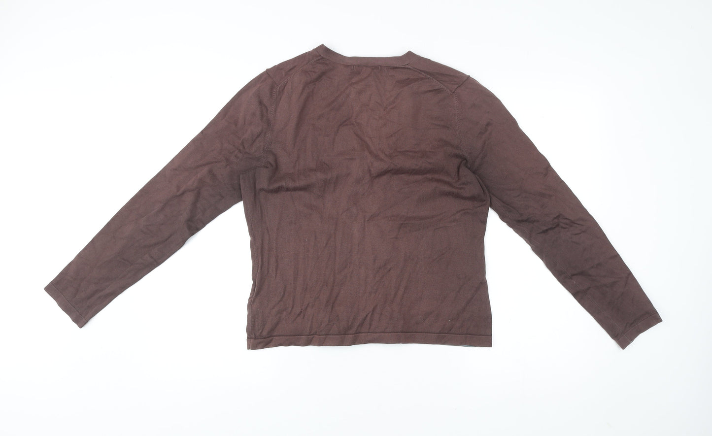 Boden Women's Brown V-Neck Cardigan Size 18 Cotton Blend