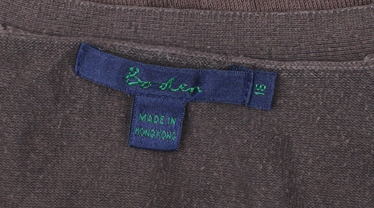 Boden Women's Brown V-Neck Cardigan Size 18 Cotton Blend
