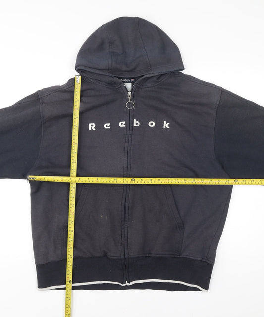 Reebok Classic Men’s Black Full Zip Hoodie L Logo Sportswear