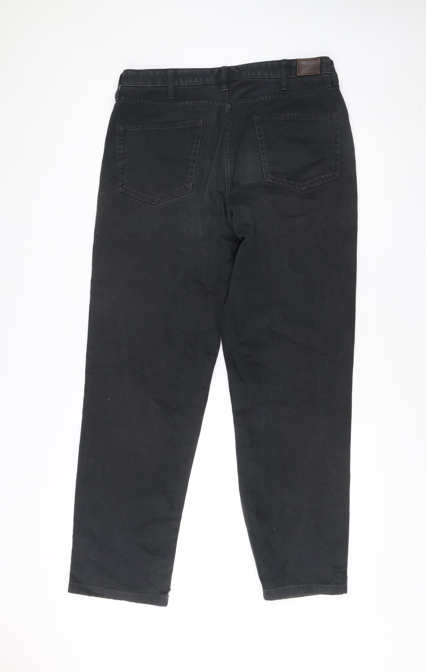 Lands' End Men’s Black Chino Trousers Size 35 Straight Fit Cotton